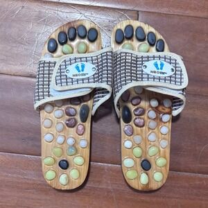 Neo Reflexology Sandals Acupressure Massage Slippers Natural Earth Stone